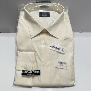 Gitman Bros Button Down Pinpoint Oxford 19 - 36 Cotton Butter Yellow Solid USA